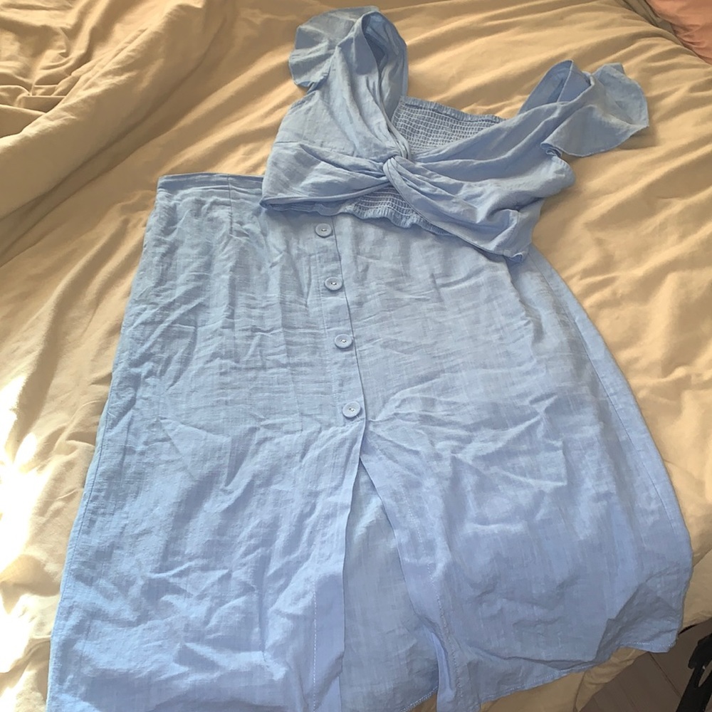 Light Blue linen matching set